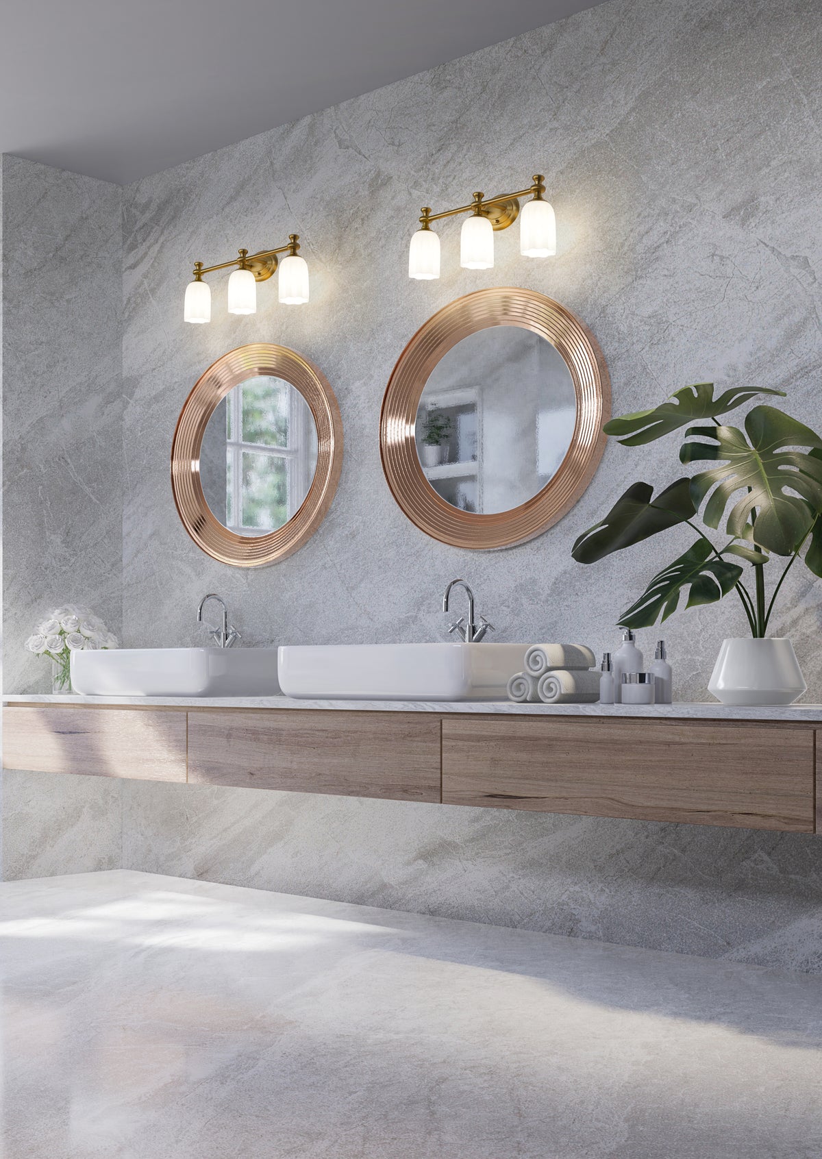 Luminaire de vanité Orion Or moderne, 22" – vue 3