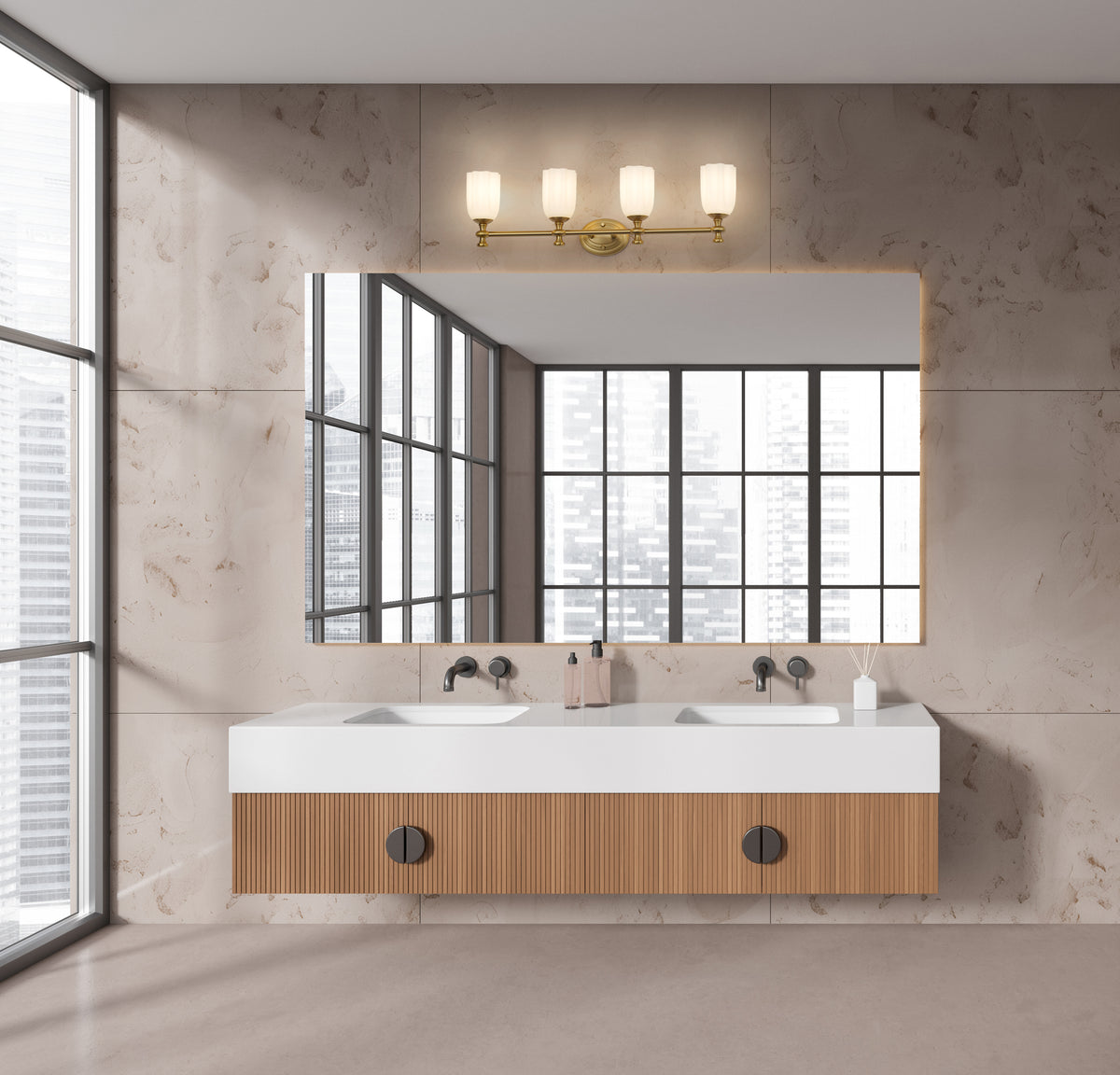 Luminaire de vanité Orion Or moderne, 31 1/4" – vue 3