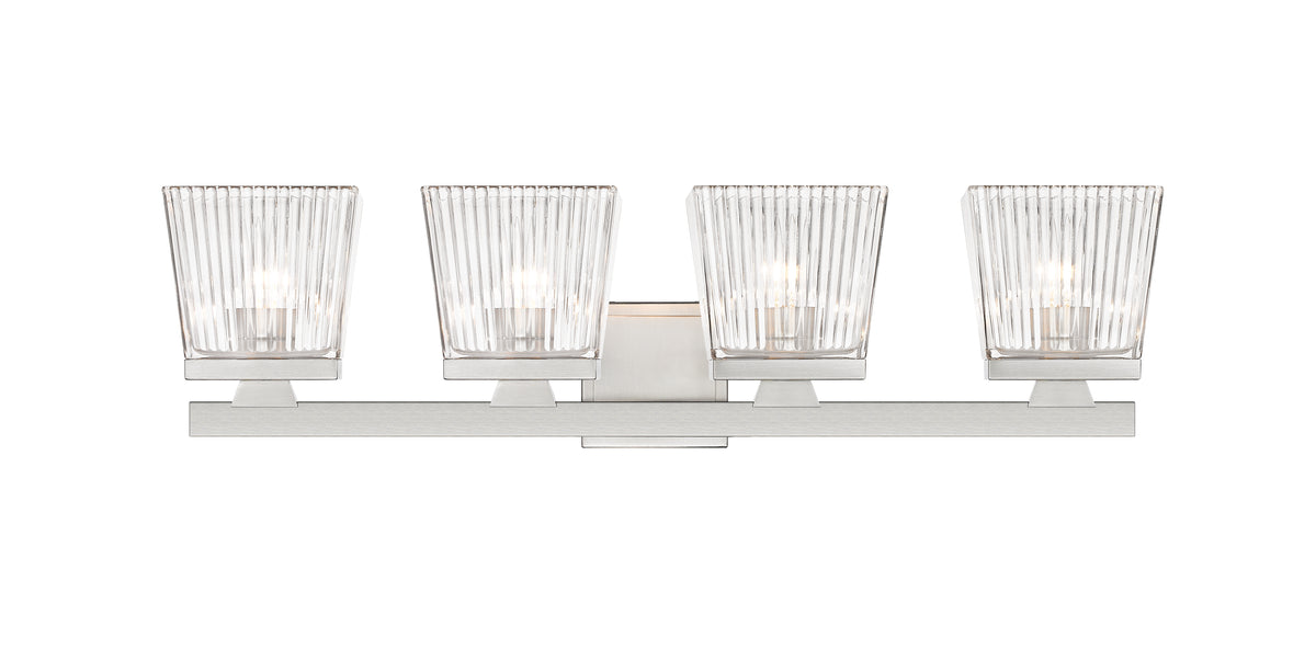 Luminaire de vanité Astor Nickel brossé, Transparent, 29" – vue 5