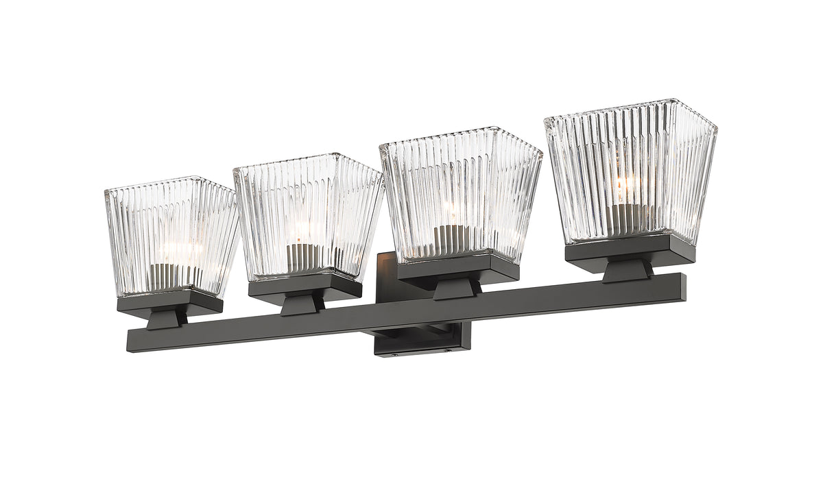 Luminaire de vanité Astor Noir mat, Transparent, 29" – vue 4
