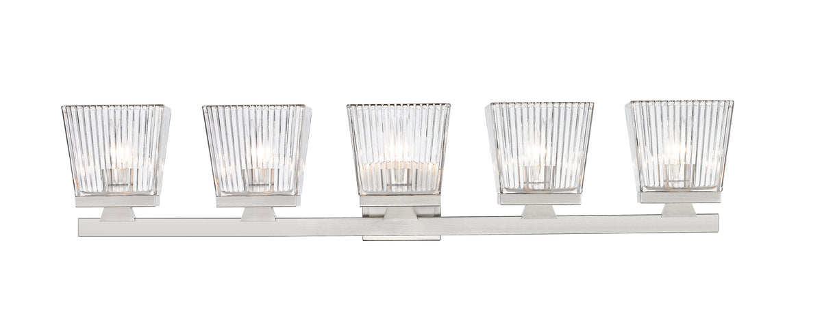 Luminaire de vanité Astor Nickel brossé, Transparent, 36" – vue 5