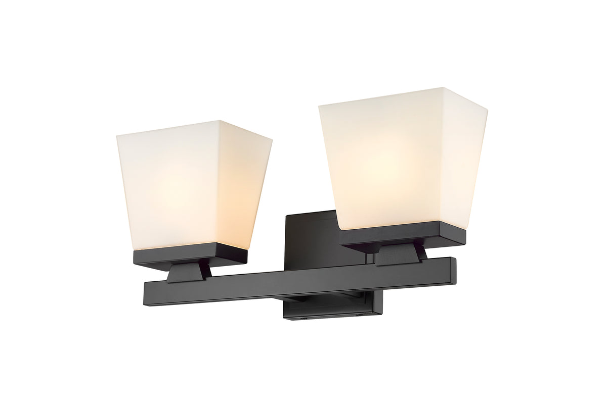 Luminaire de vanité Astor Noir mat, Opale givrée, 16" – vue 4