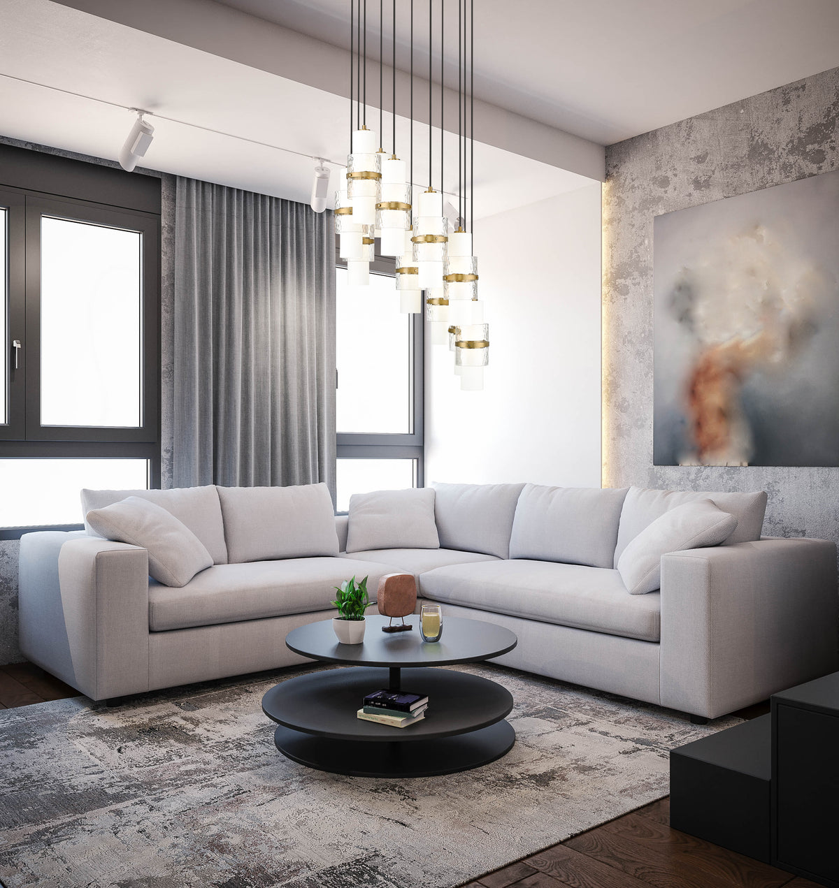 Lustre Cayden Or moderne, 24" – vue 3