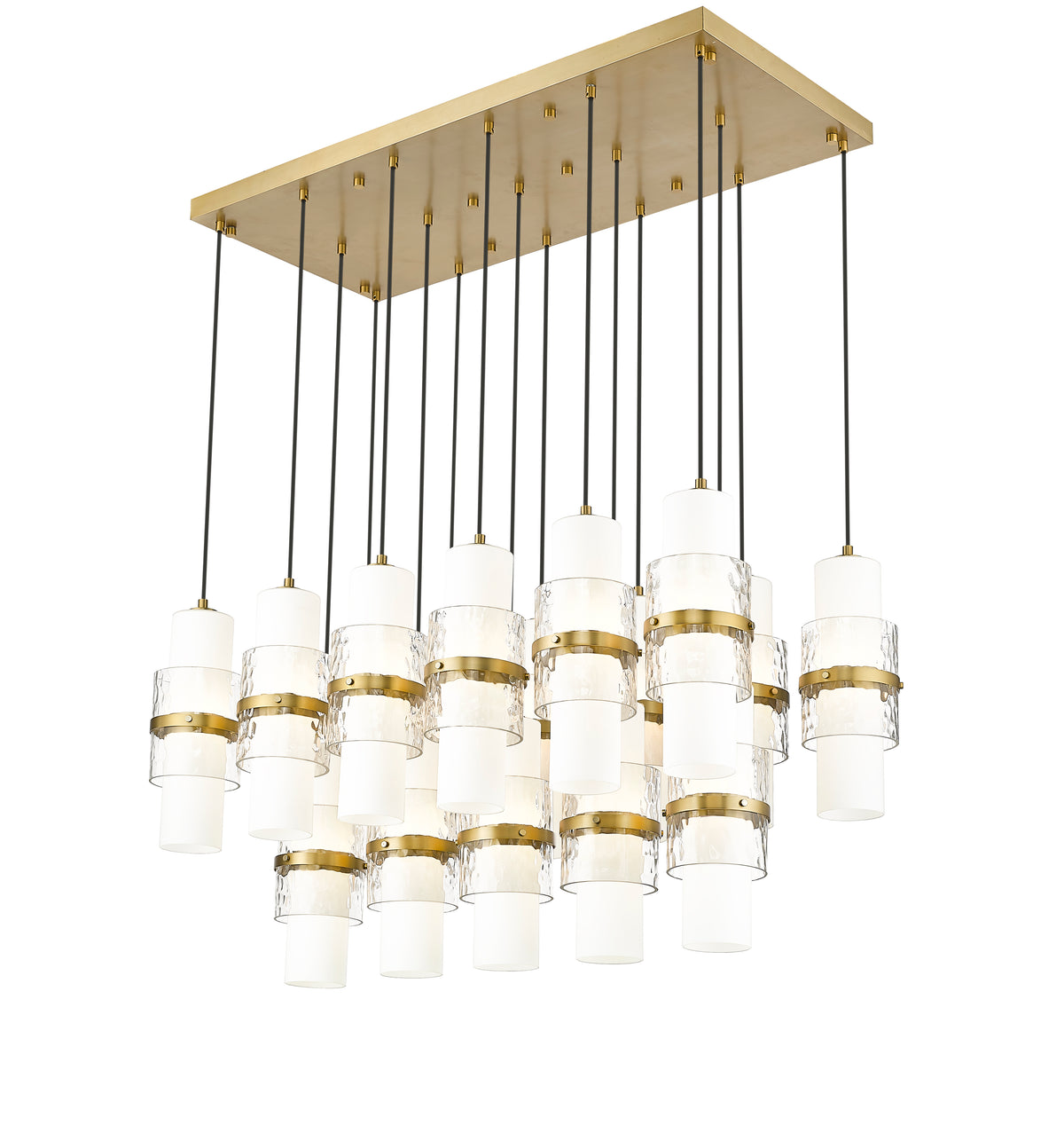 Suspension linéaire multiple Cayden Or moderne, nombre ampoules 17 – vue 5