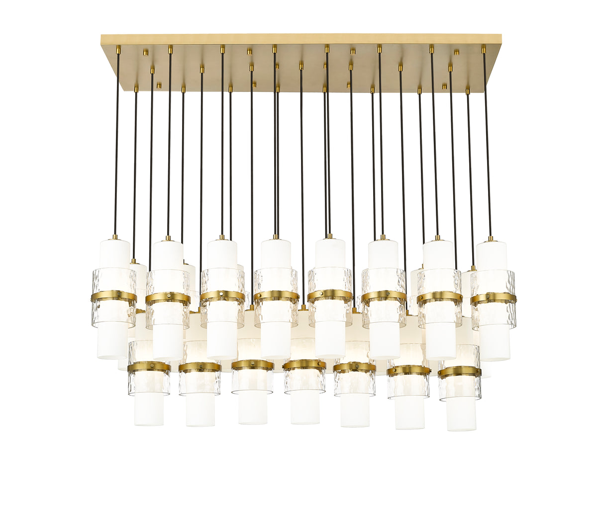 Suspension linéaire multiple Cayden Or moderne, nombre ampoules 23 – vue 4