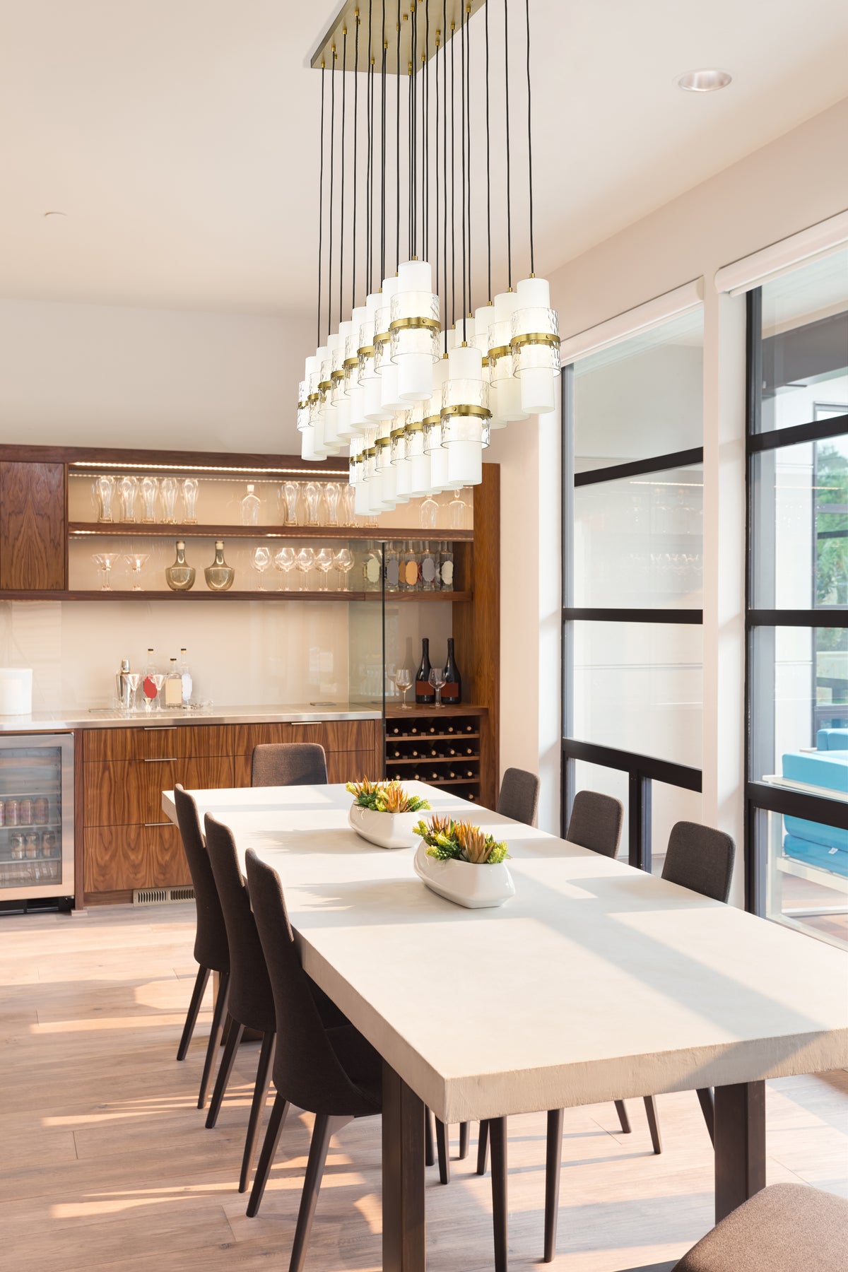 Suspension linéaire multiple Cayden Or moderne, nombre ampoules 23 – vue 3