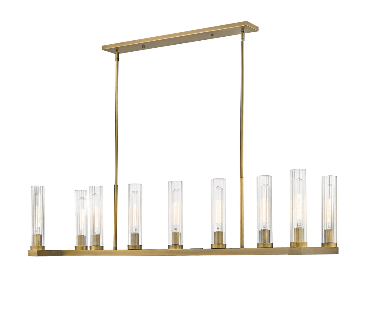 Suspension linéaire Beau Laiton frotté, nombre ampoules 9 – vue 5