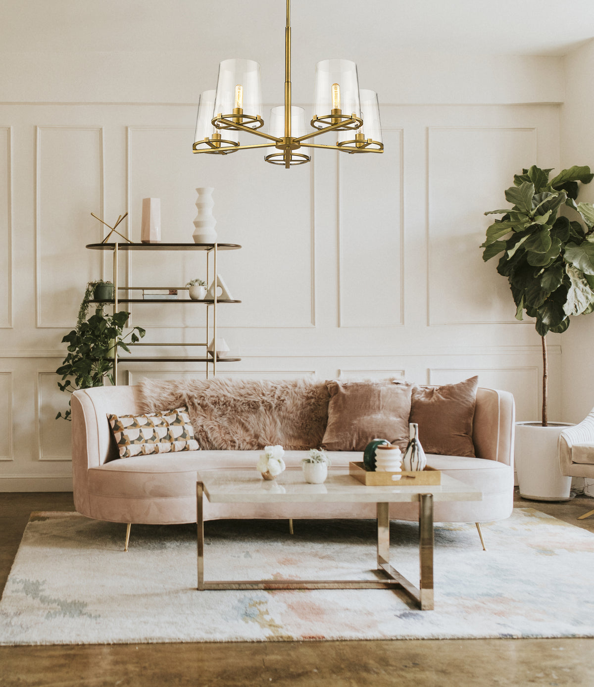 Lustre Callista Laiton frotté, 33" – vue 2
