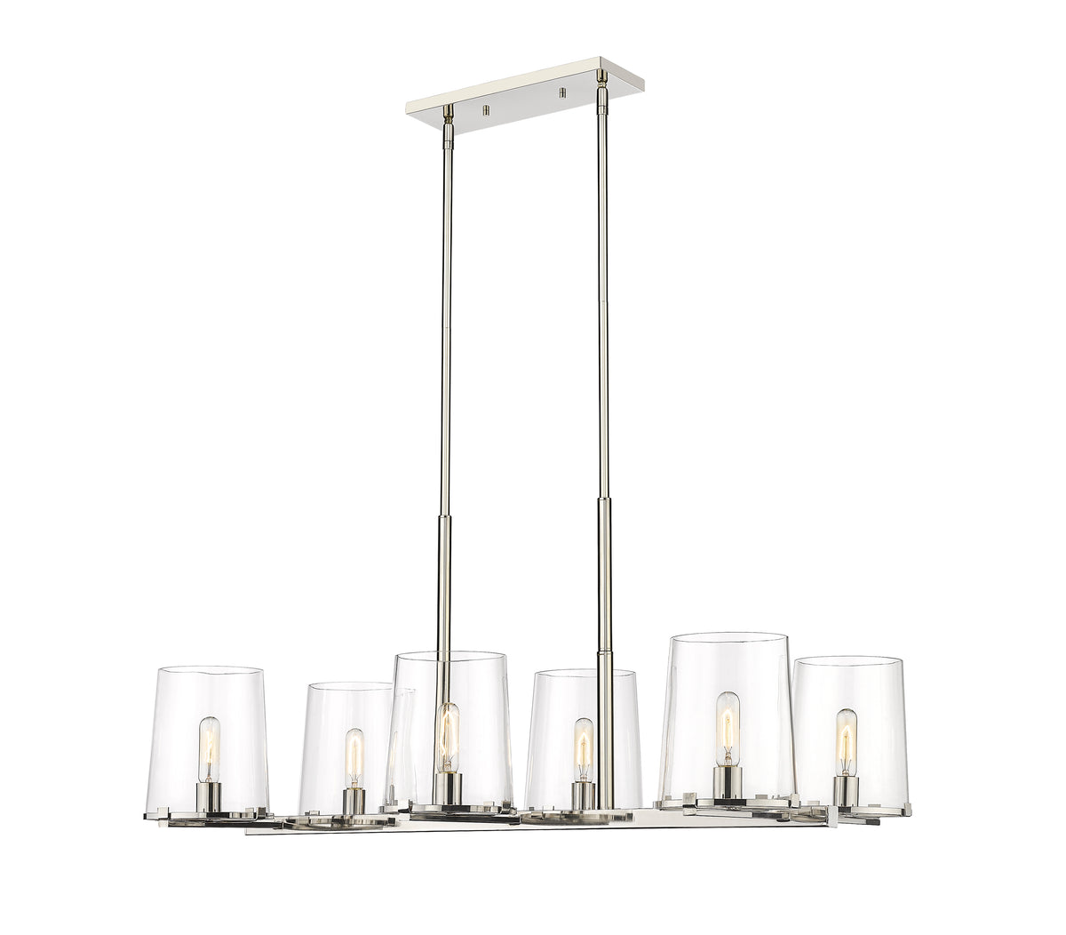 Suspension linéaire Callista Nickel poli, nombre ampoules 6 – vue 5