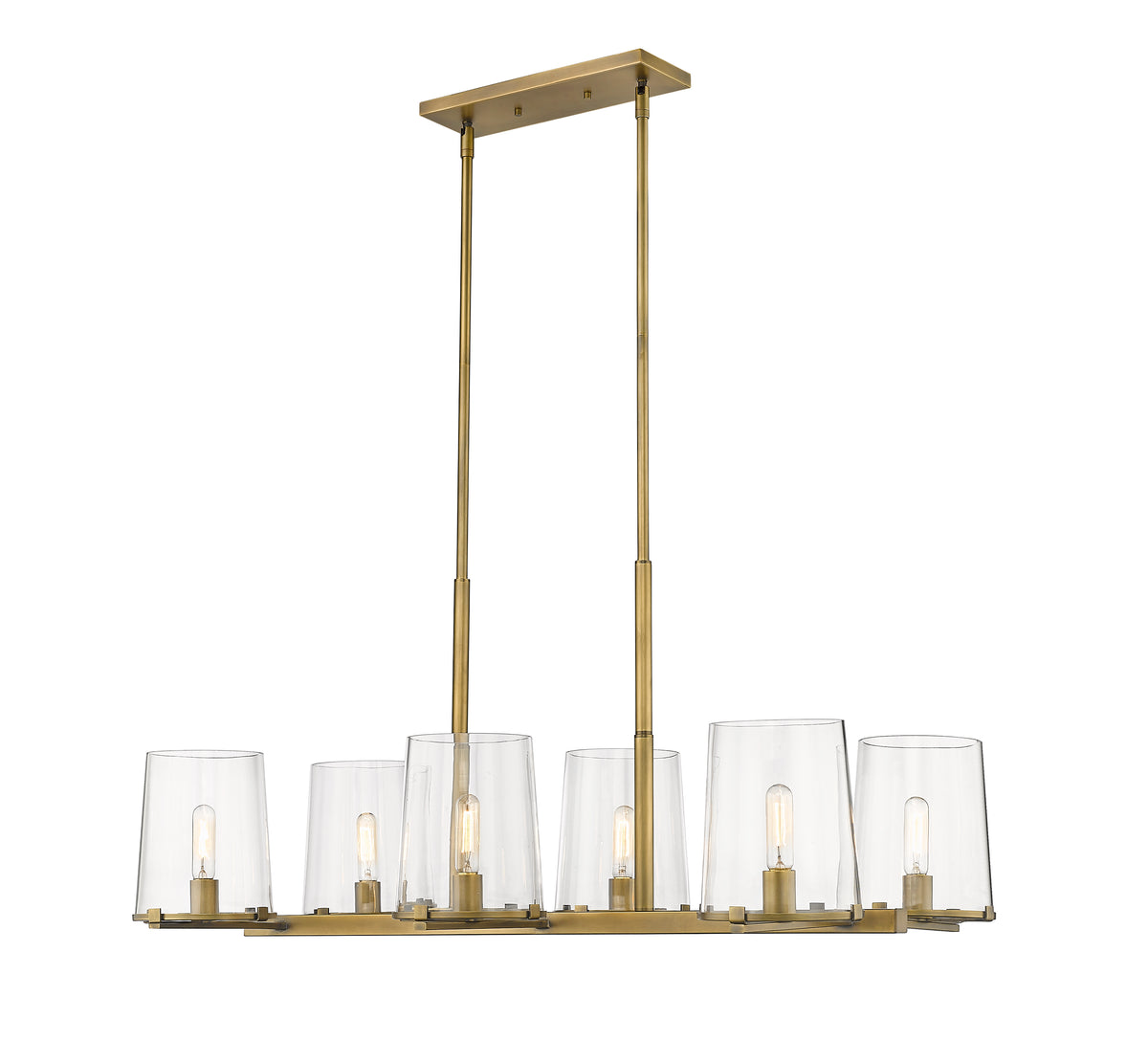 Suspension linéaire Callista Laiton frotté, nombre ampoules 6 – vue 5