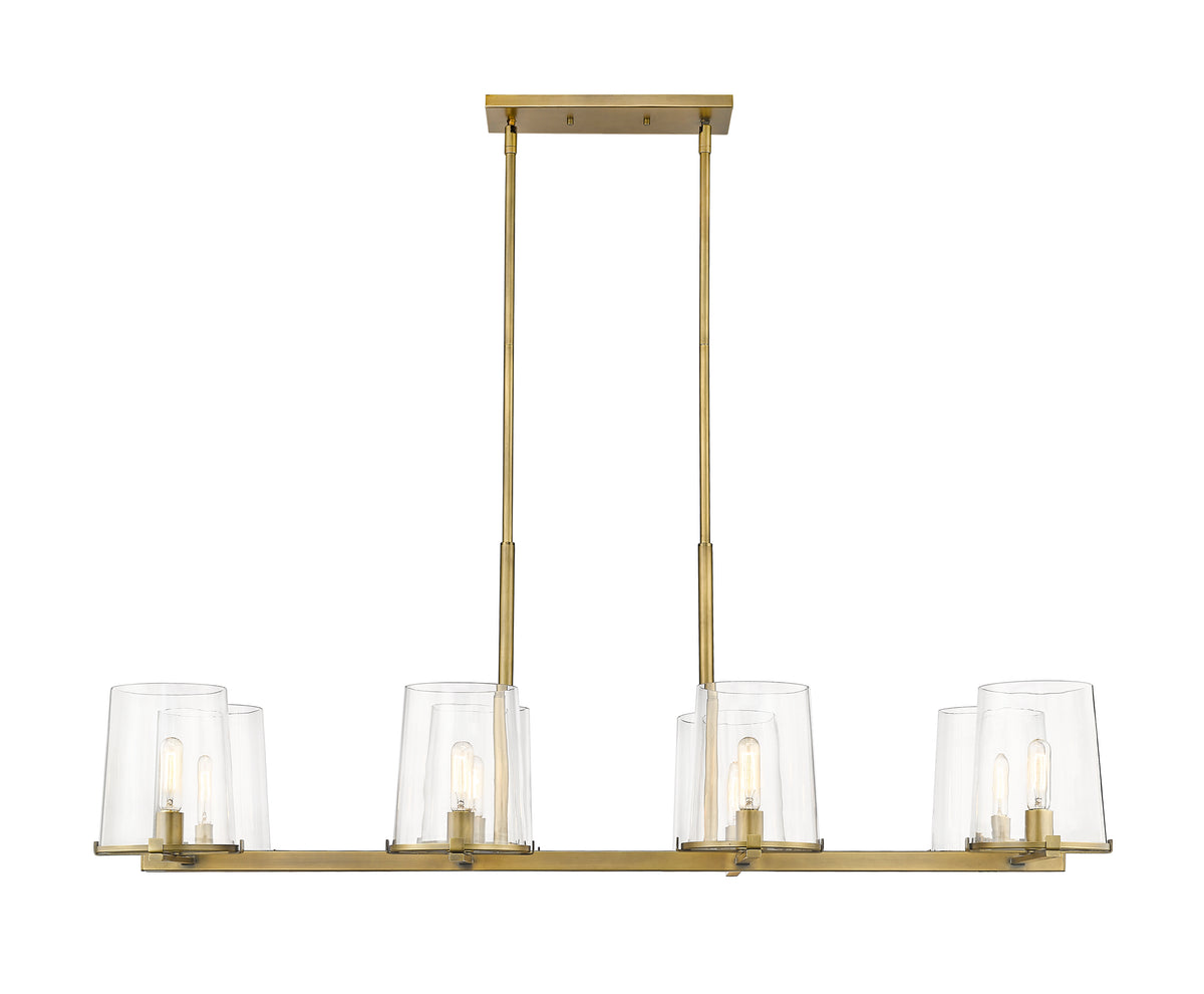 Suspension linéaire Callista Laiton frotté, nombre ampoules 8 – vue 4