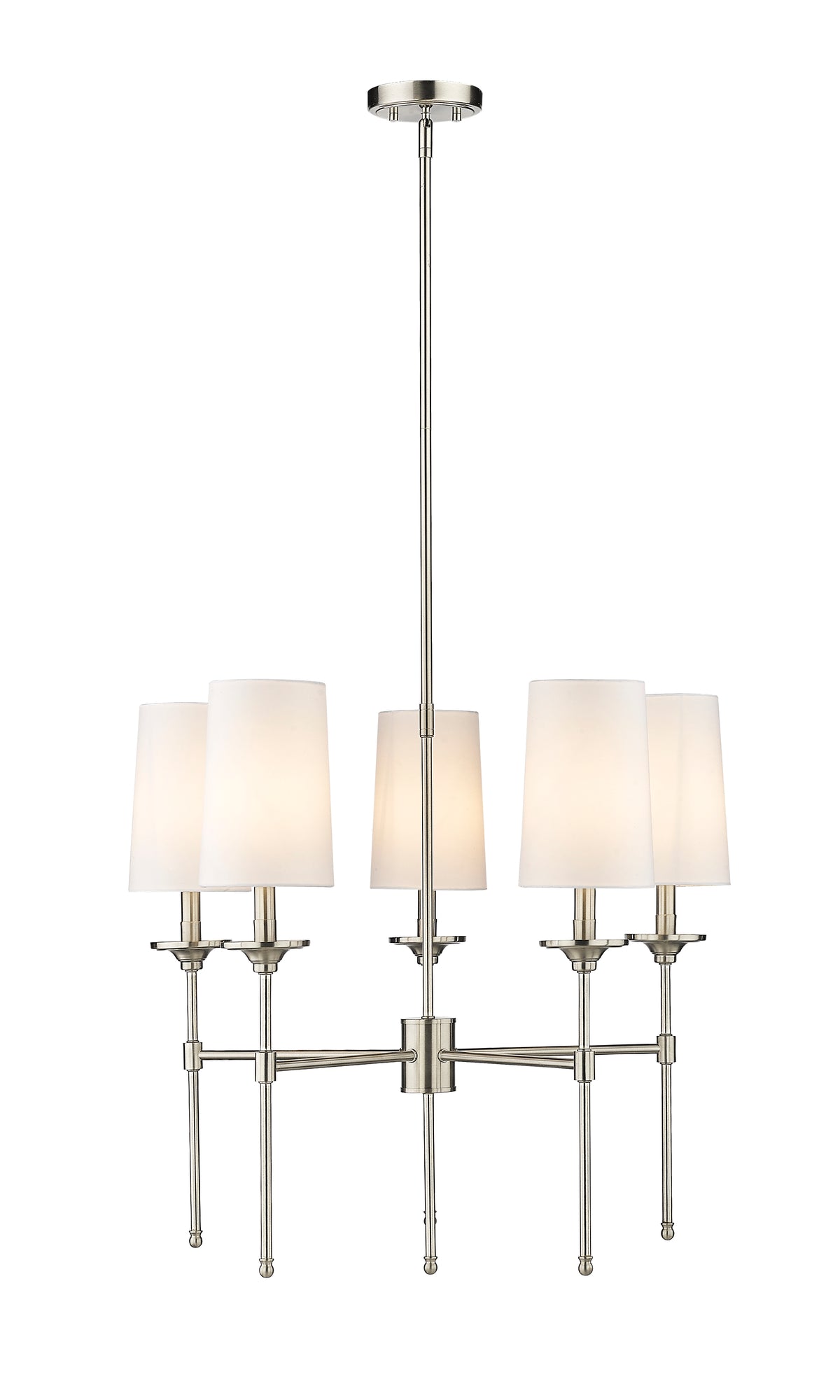 Lustre Emily Nickel brossé, nombre ampoules 5 – vue 4