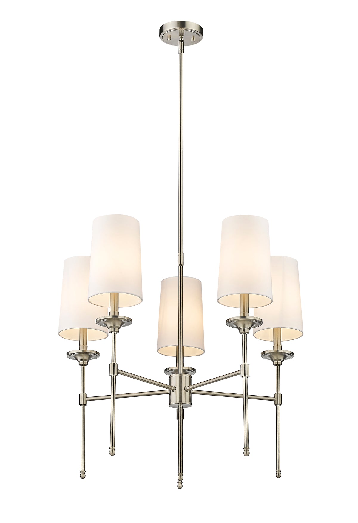 Lustre Emily Nickel brossé, nombre ampoules 5 – vue 5
