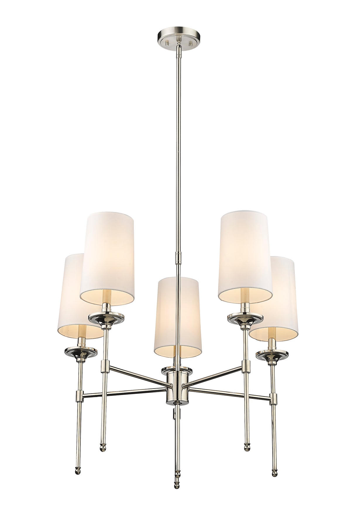 Lustre Emily Nickel poli, nombre ampoules 5 – vue 5