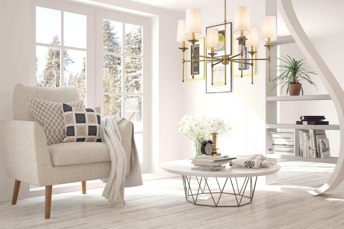 Lustre Emily Laiton frotté, nombre ampoules 6 – vue 3
