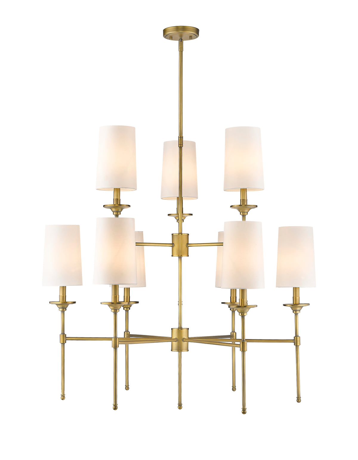 Lustre Emily Laiton frotté, nombre ampoules 9 – vue 4