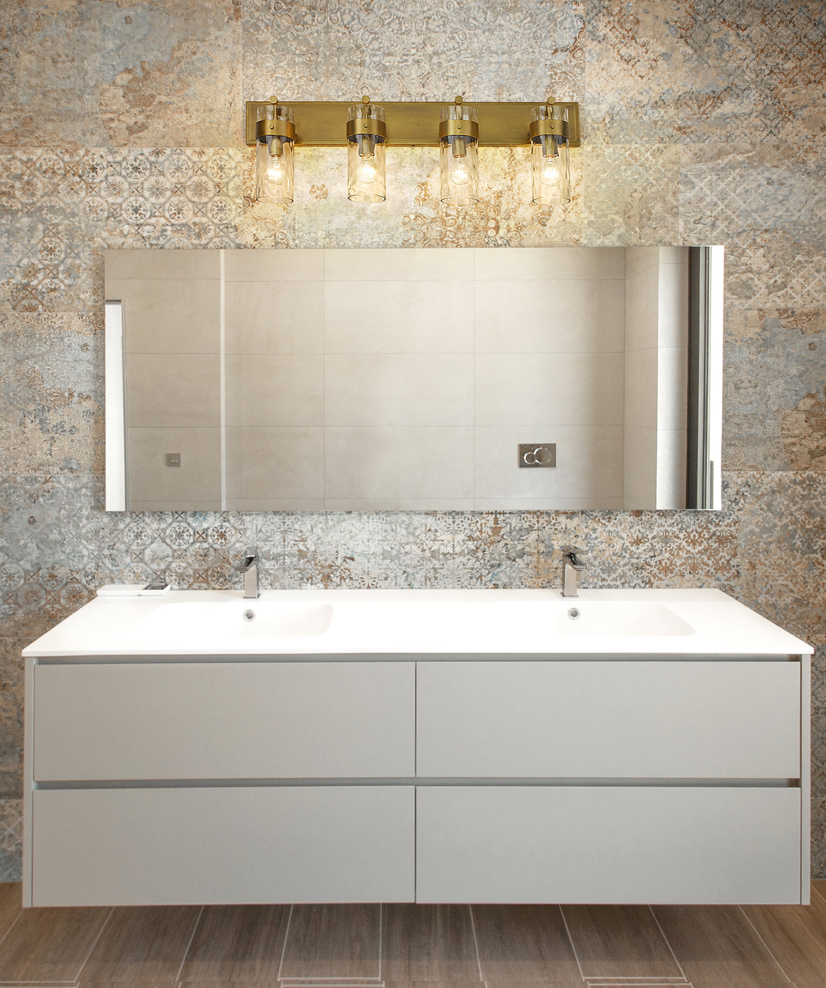 Luminaire de vanité Fontaine Laiton frotté, 34" – vue 2