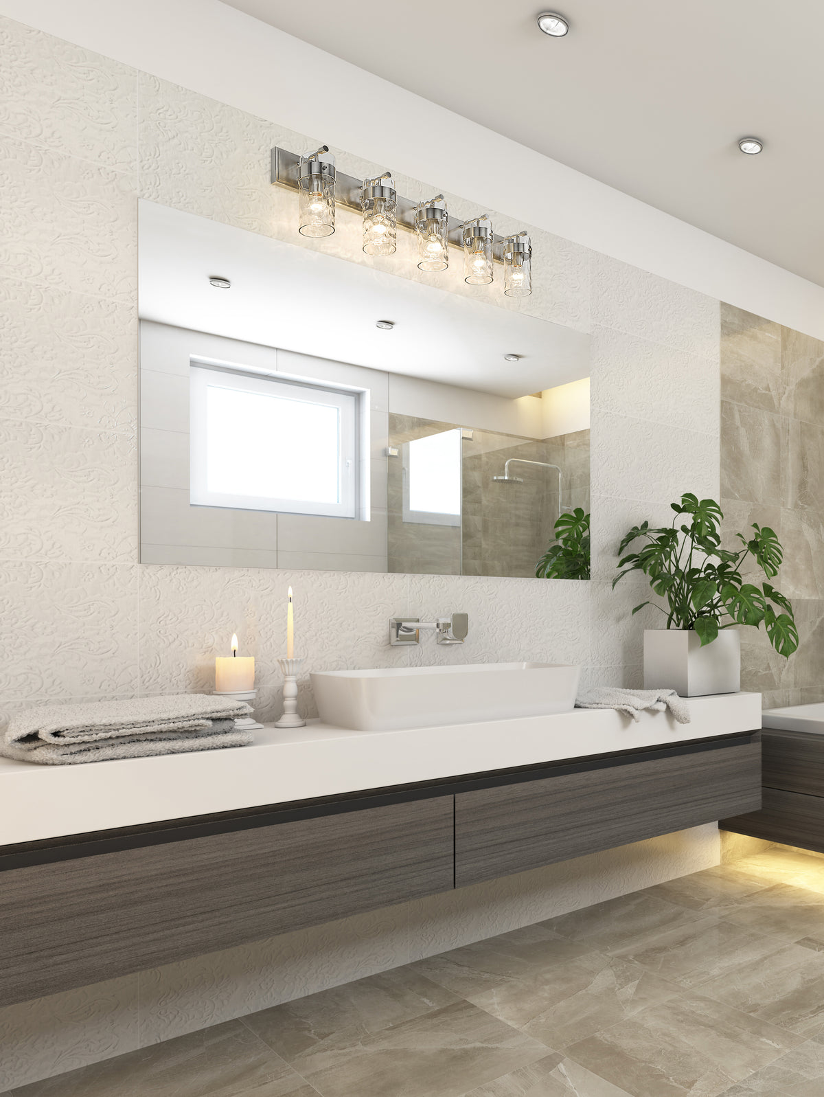 Luminaire de vanité Fontaine Nickel brossé, 44" – vue 3
