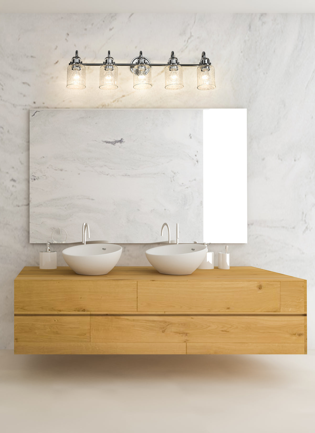 Luminaire de vanité Kinsley Chrome, 35" – vue 2