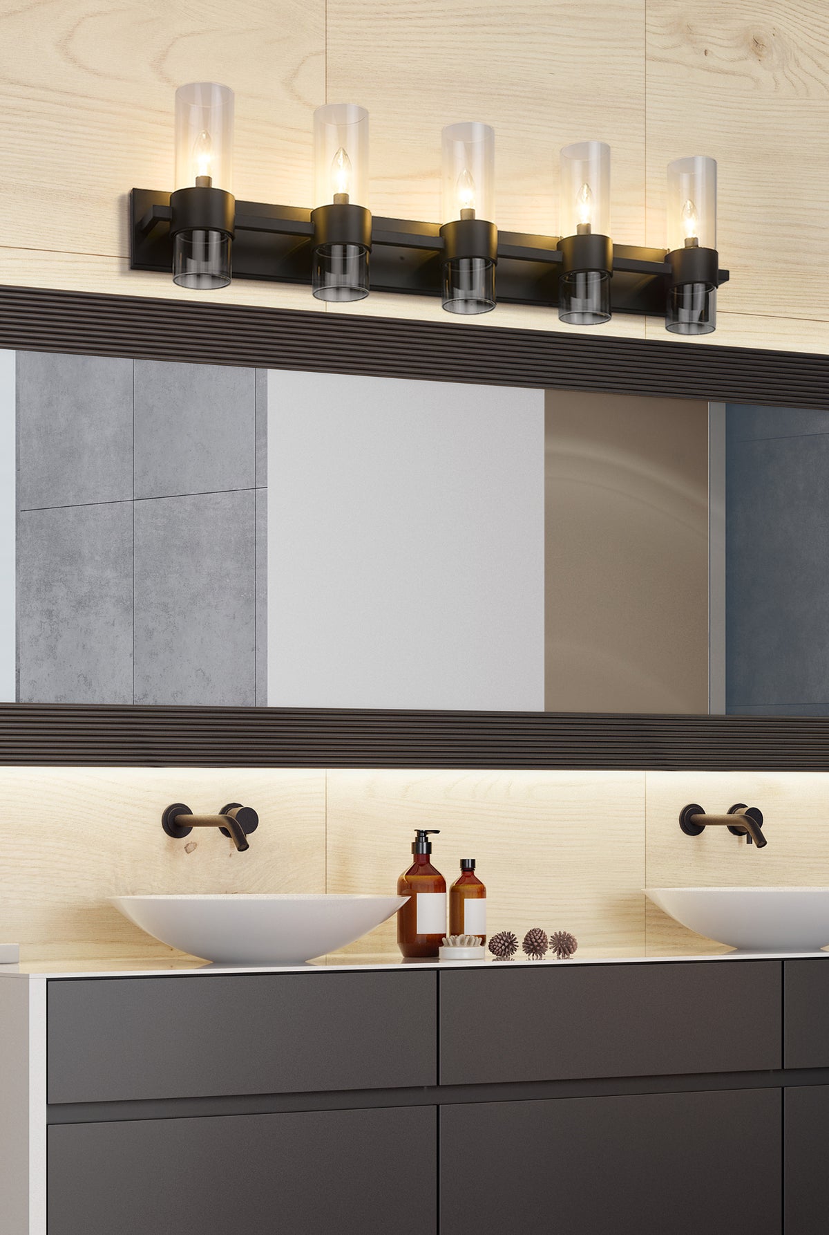 Luminaire de vanité Lawson Noir mat, 38" – vue 3