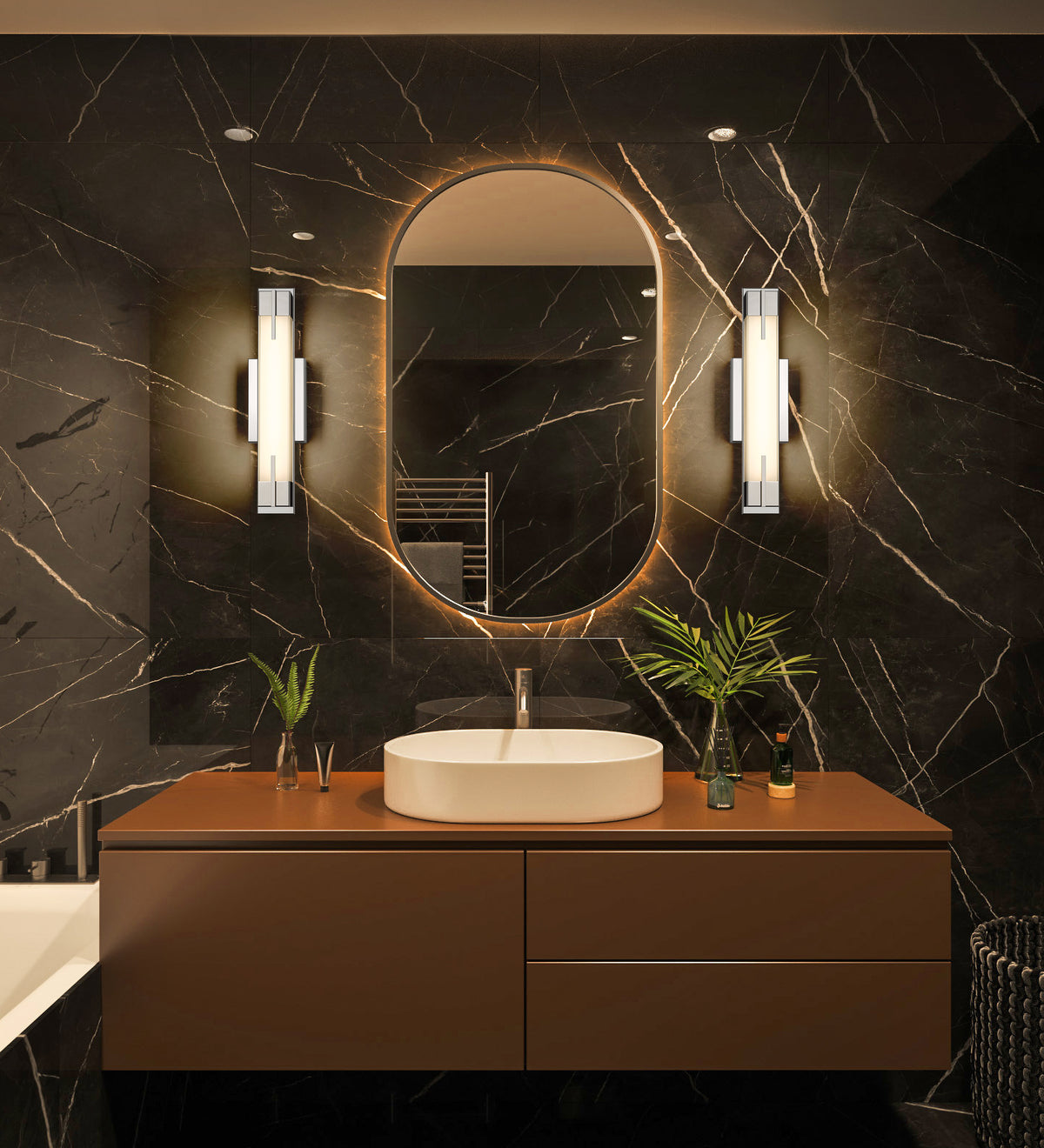 Barre d'éclairage de salle de bain Chase Chrome, 18" – vue 2