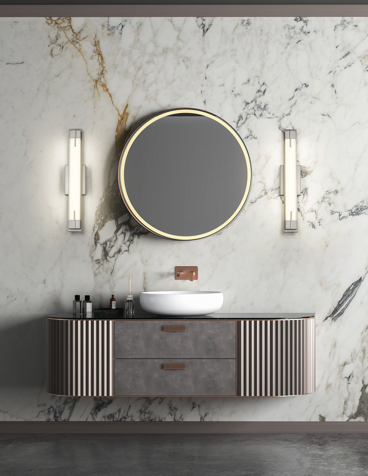 Barre d'éclairage de salle de bain Chase Nickel brossé, 23" – vue 2