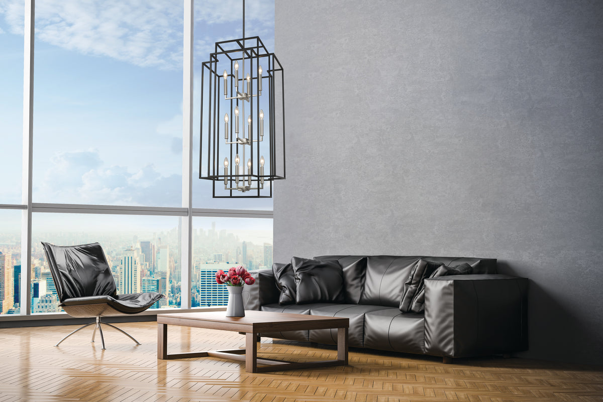 Lustre Titania Noir + Nickel brossé, 42" – vue 2