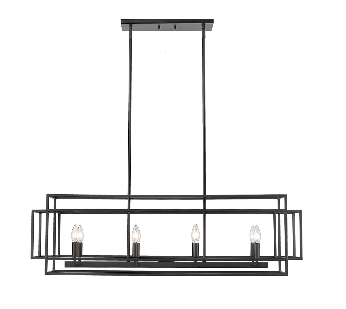Suspension linéaire Titania Noir mat, nombre ampoules 8 – vue 4