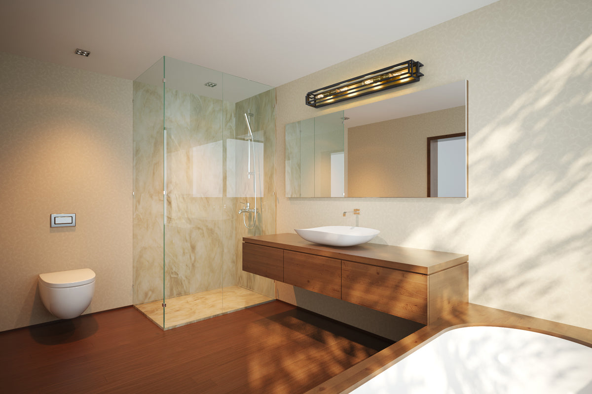 Luminaire de vanité Titania Bronze + Laiton vieilli, nombre ampoules 4 – vue 2