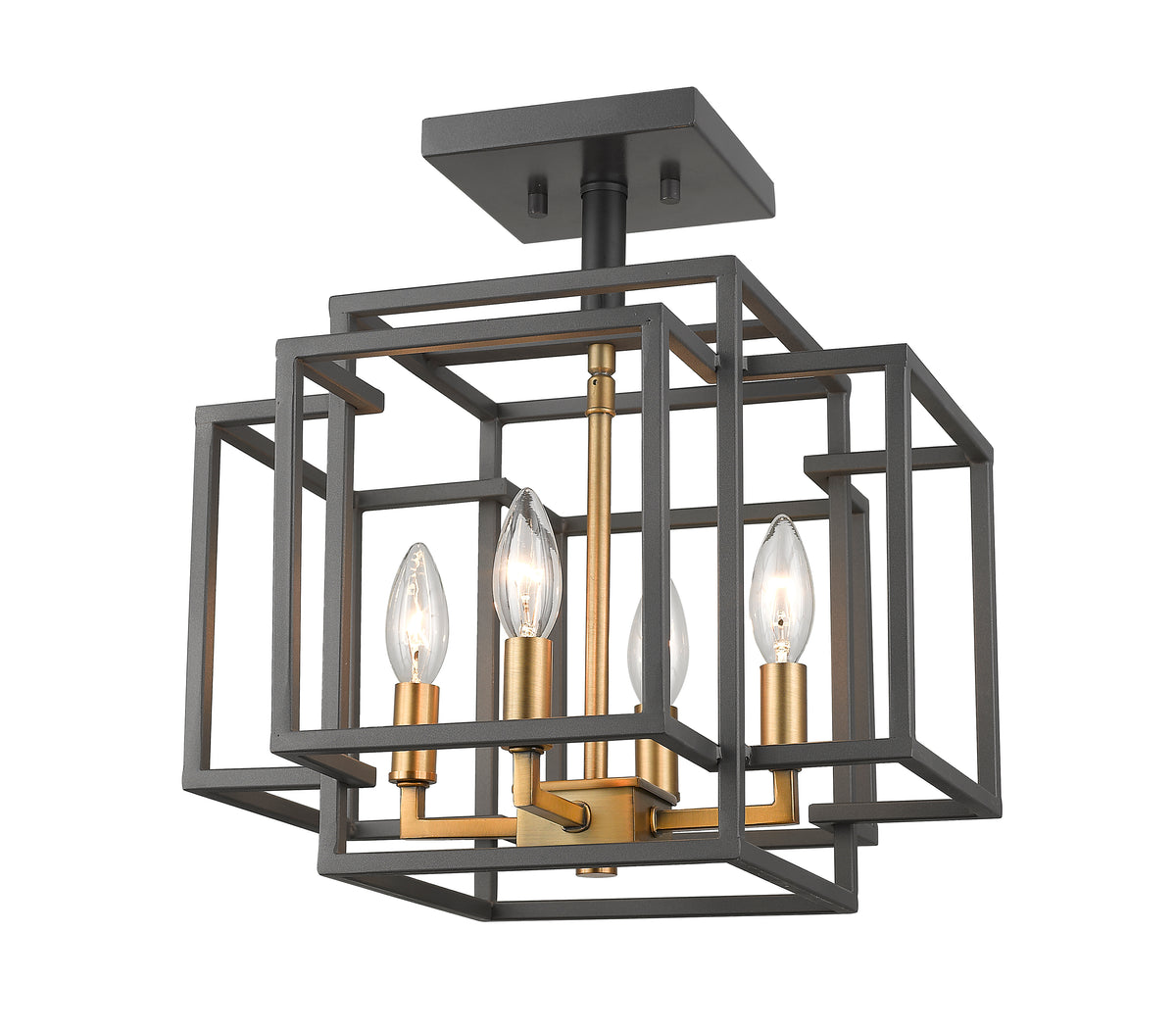 Semi-plafonnier Titania Bronze + Laiton vieilli – vue 3
