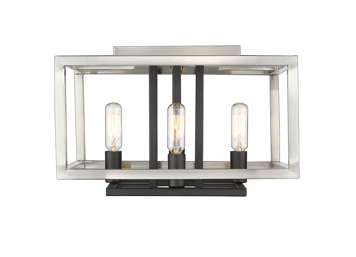 Plafonnier Quadra Nickel brossé + noir mat – vue 2