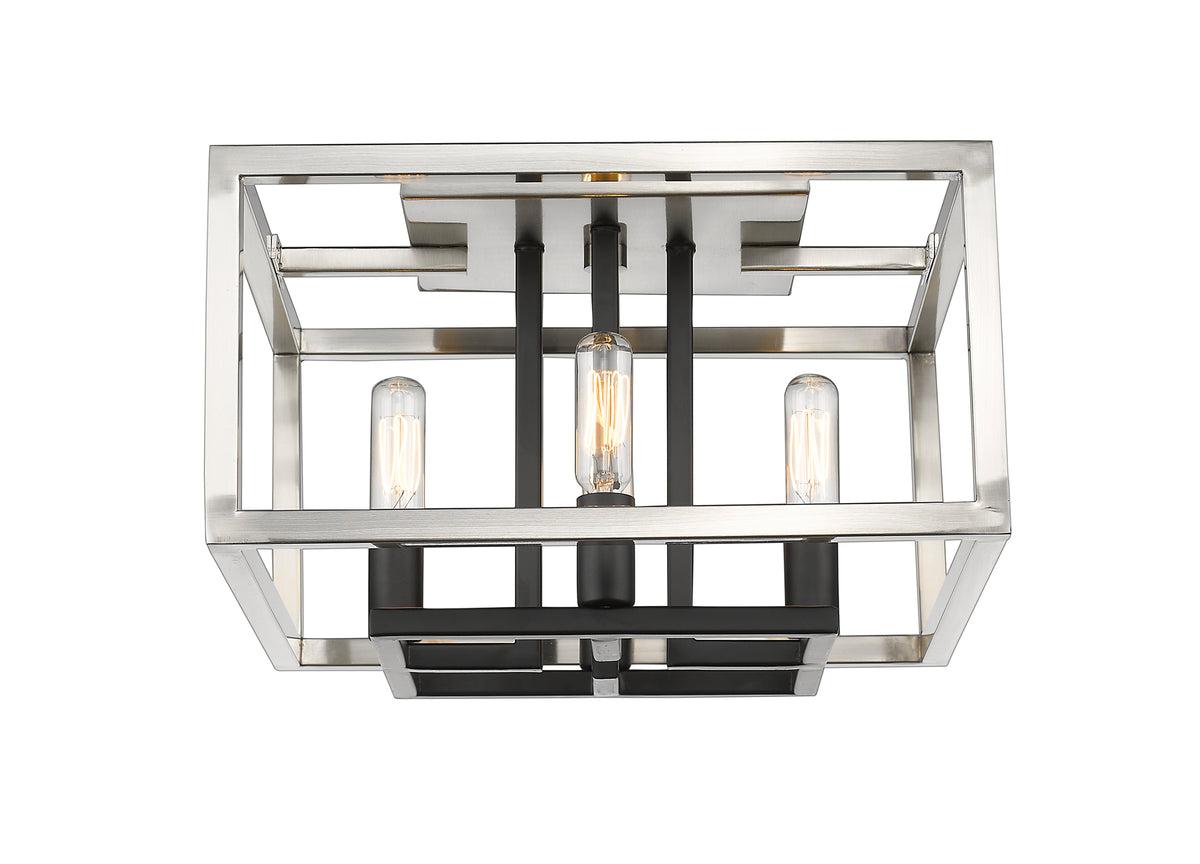 Plafonnier Quadra Nickel brossé + noir mat – vue 3