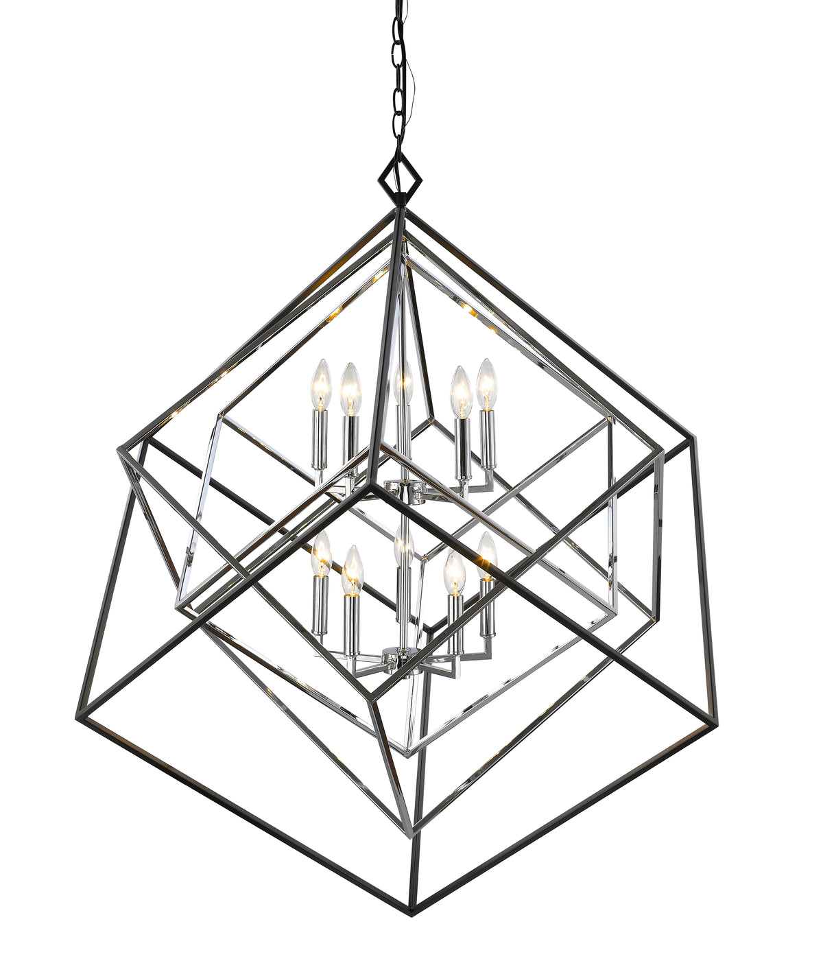 Lustre Euclid Chrome et noir mat, 41 1/2" – vue 2