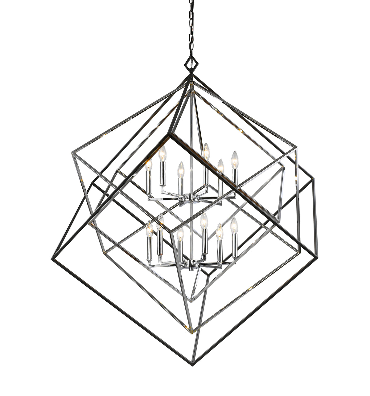 Lustre Euclid Chrome et noir mat, 47 1/2" – vue 3