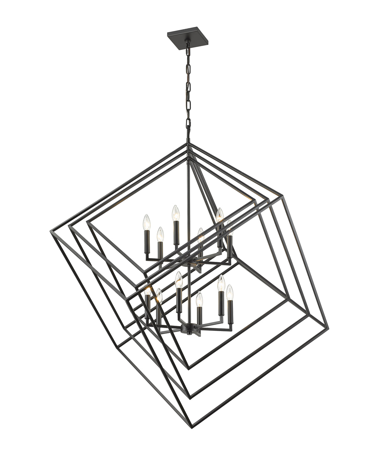 Lustre Euclid Noir mat, 47 1/2" – vue 4