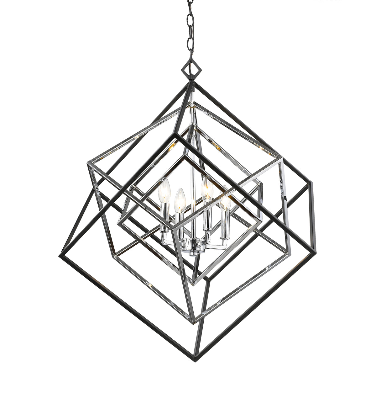 Lustre Euclid Chrome et noir mat, 29 1/2" – vue 2