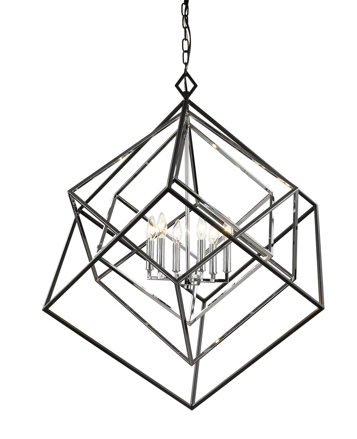 Lustre Euclid Chrome et noir mat, 35 1/2" – vue 2