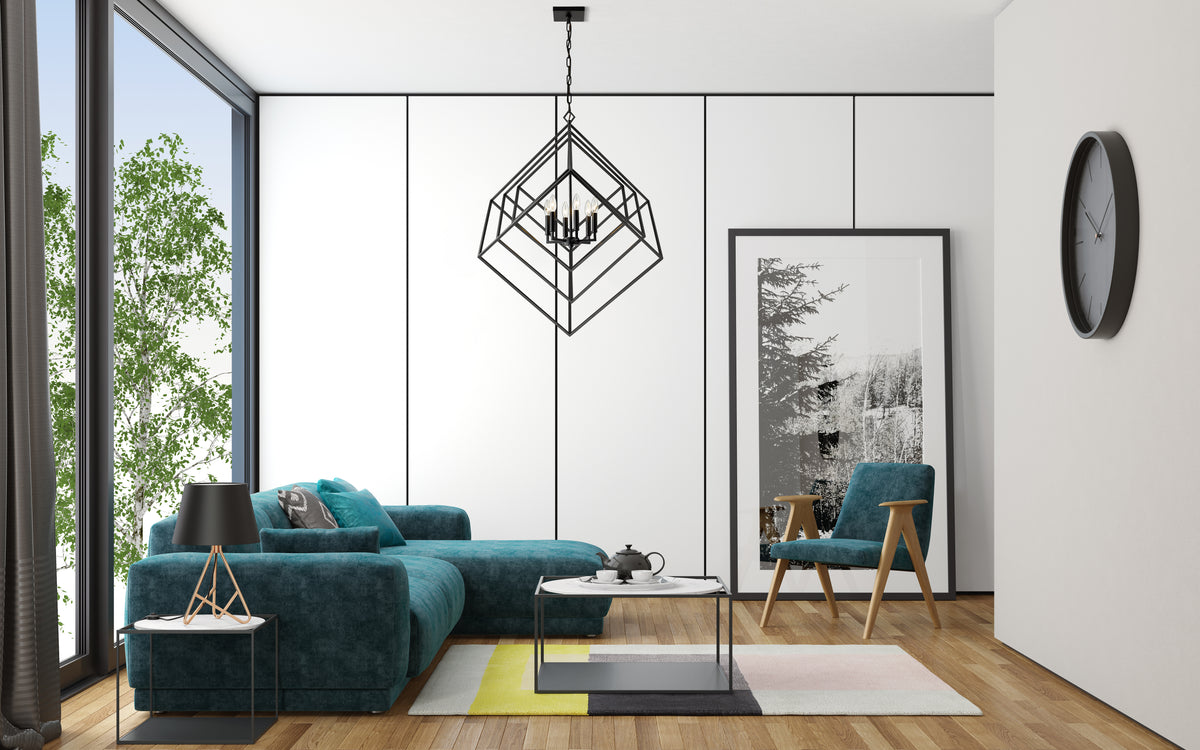 Lustre Euclid Noir mat, 35 1/2" – vue 2