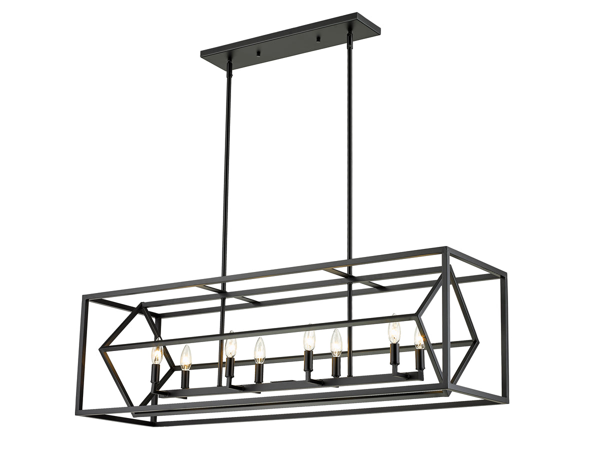 Suspension linéaire Euclid Noir mat, nombre ampoules 8 – vue 4