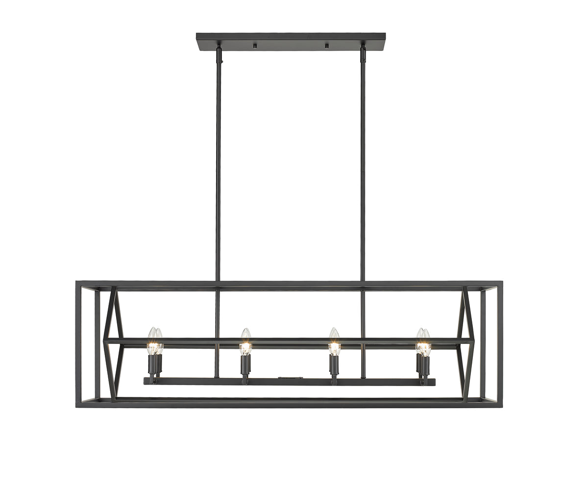 Suspension linéaire Euclid Noir mat, nombre ampoules 8 – vue 5