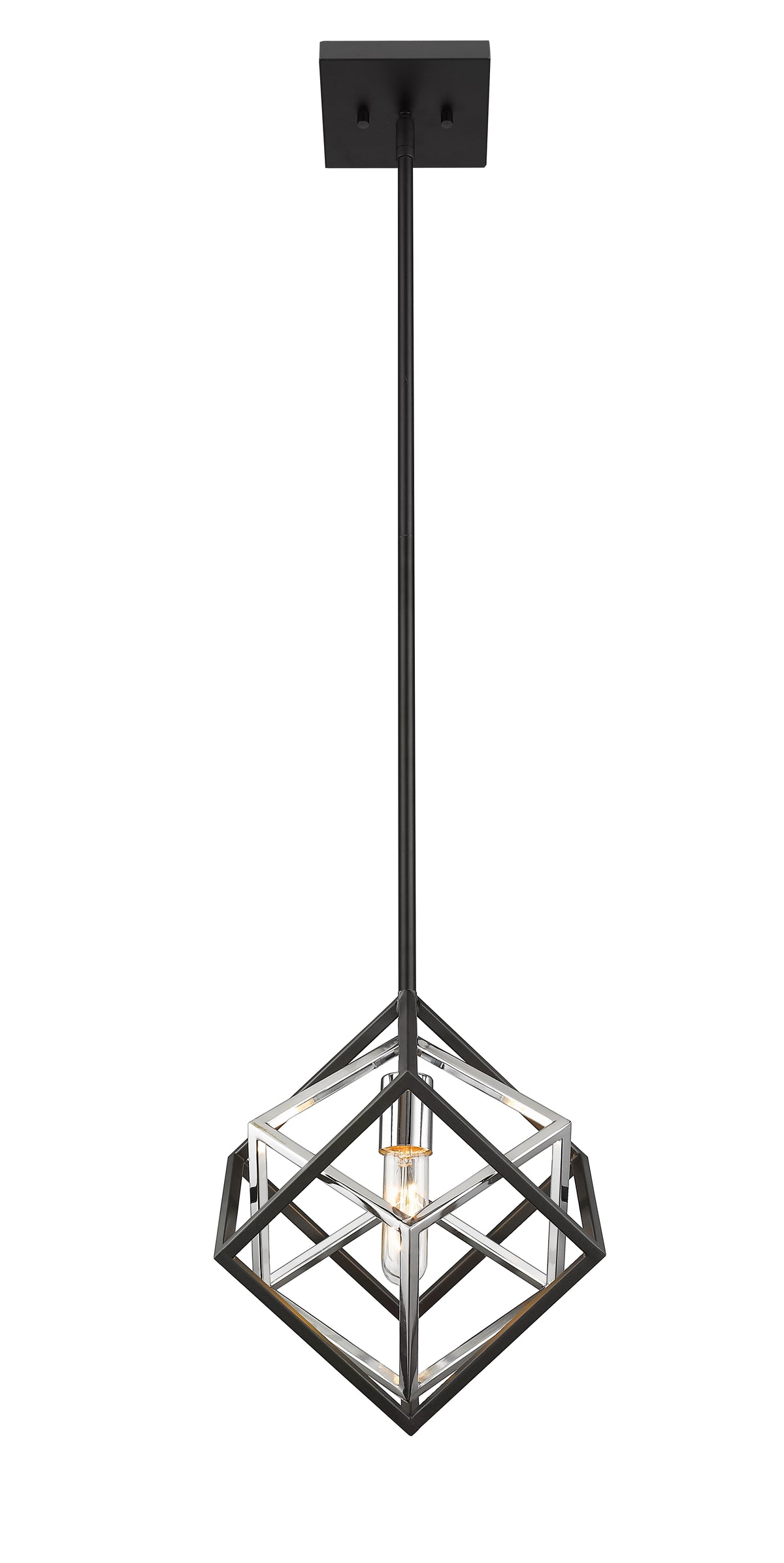 Suspension Euclid Chrome et noir mat – vue 5