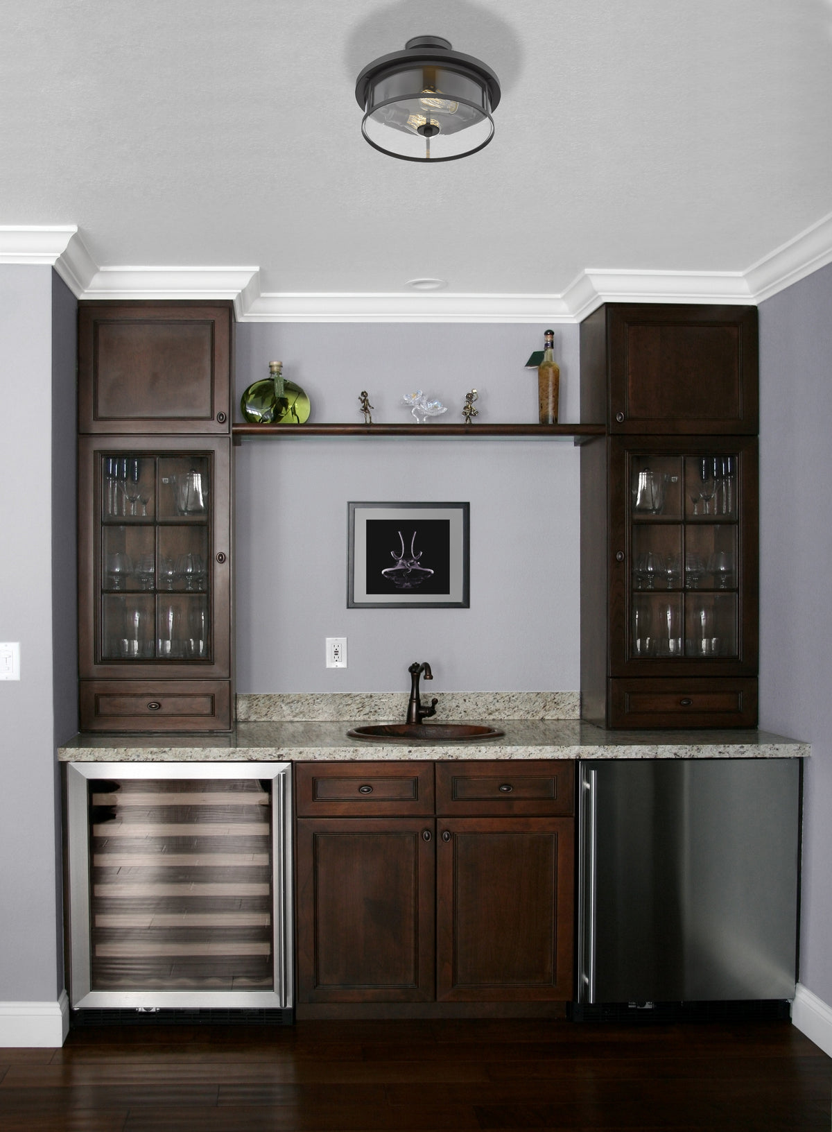 Semi-plafonnier Savannah Bronze, 13 3/4", Transparent – vue 2