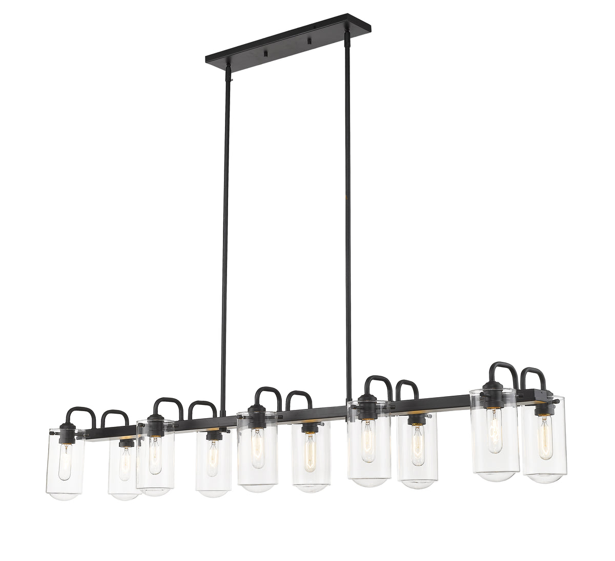 Suspension linéaire Delaney Noir mat, nombre ampoules 10 – vue 4