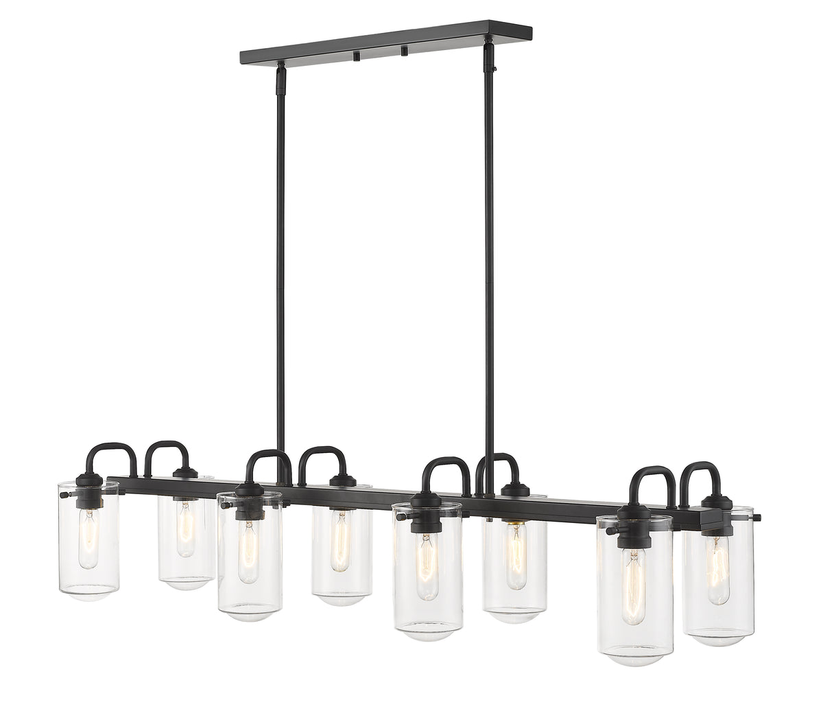 Suspension linéaire Delaney Noir mat, nombre ampoules 8 – vue 3