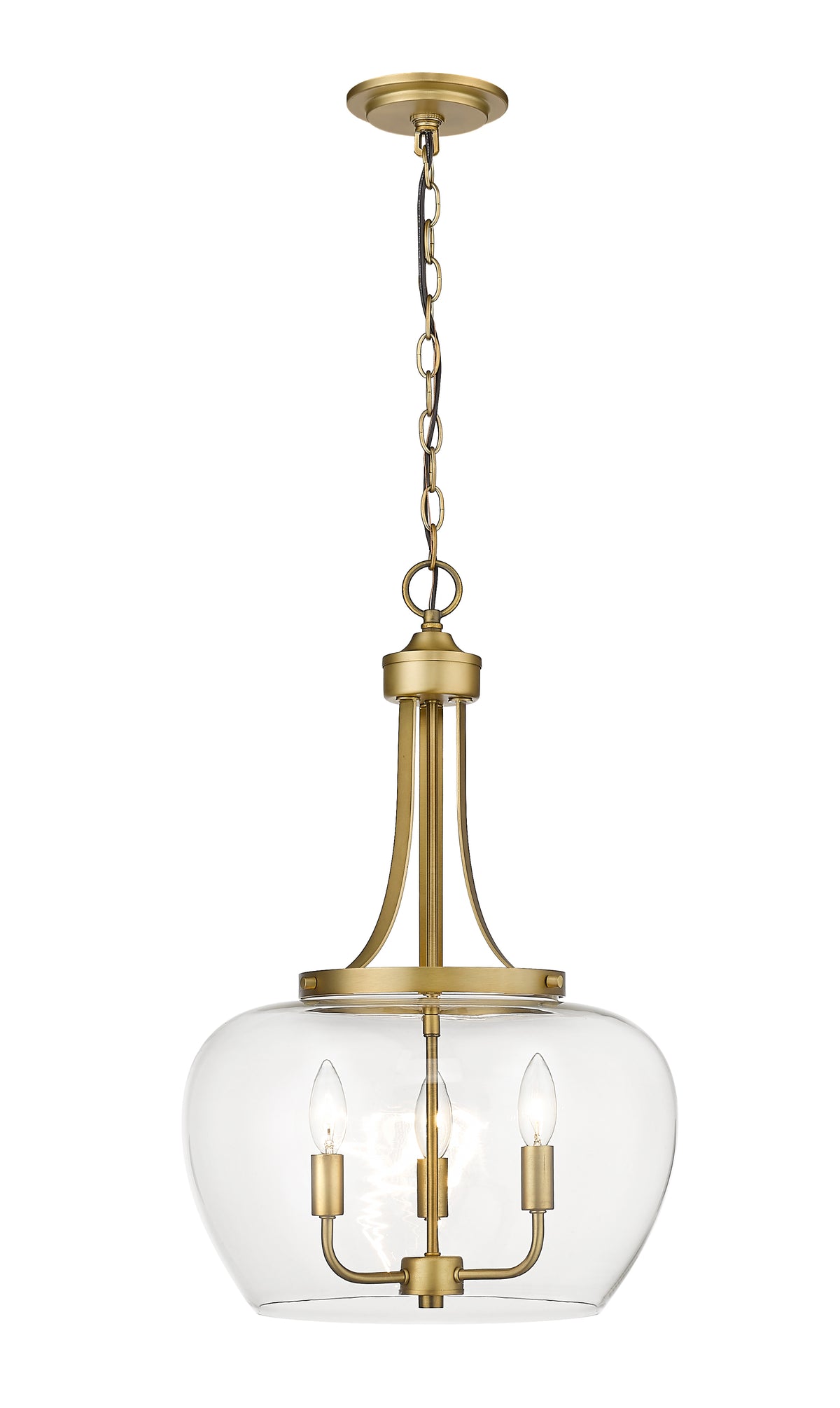 Lustre Joliet Laiton ancien, 15 3/4" – vue 4