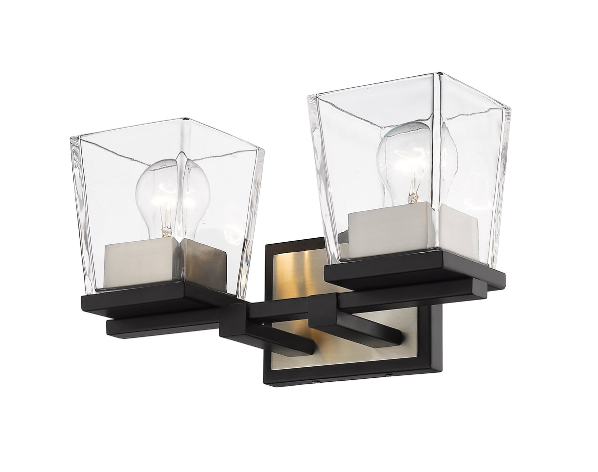Luminaire de vanité Bleeker Street Noir mat + Nickel brossé, 14" – vue 4