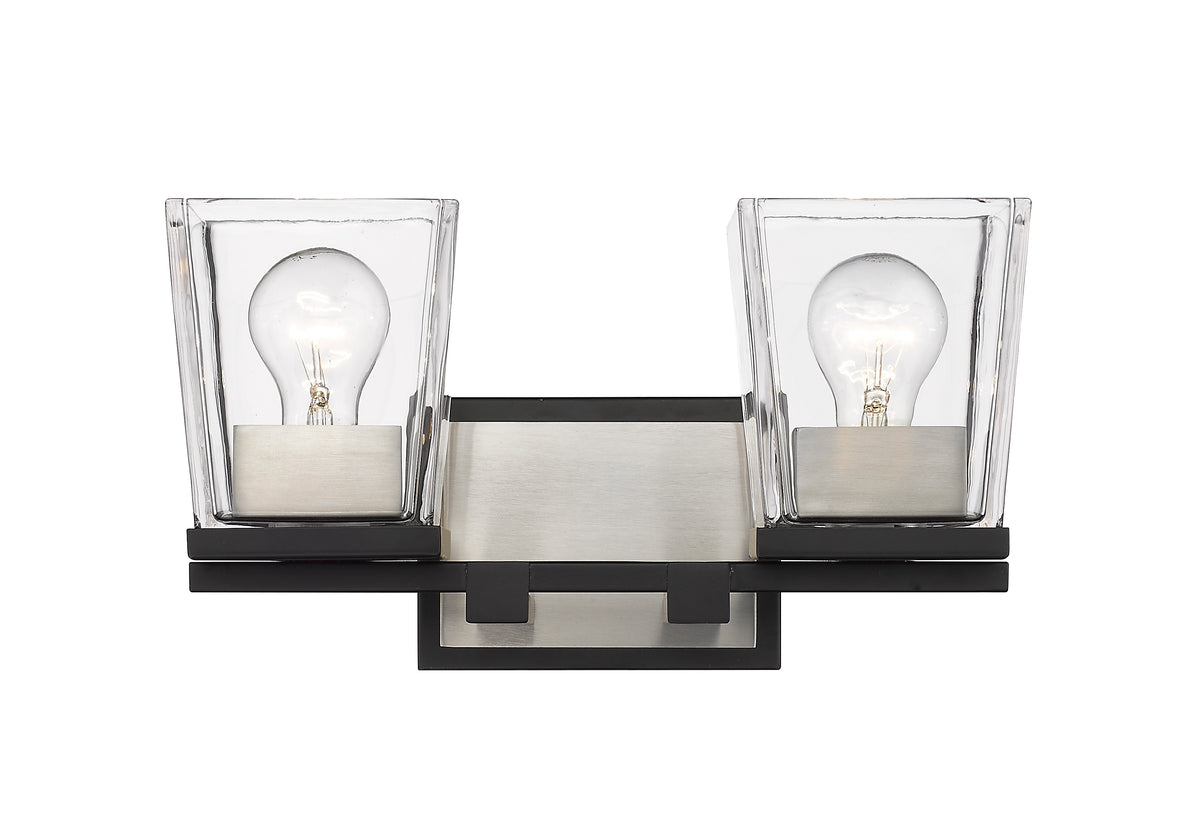 Luminaire de vanité Bleeker Street Noir mat + Nickel brossé, 14" – vue 5