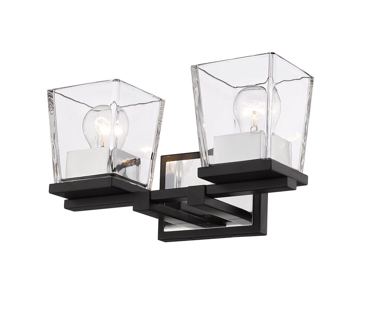 Luminaire de vanité Bleeker Street Noir mat + Chrome, 14" – vue 4