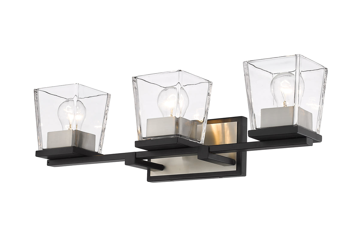 Luminaire de vanité Bleeker Street Noir mat + Nickel brossé, 25" – vue 4