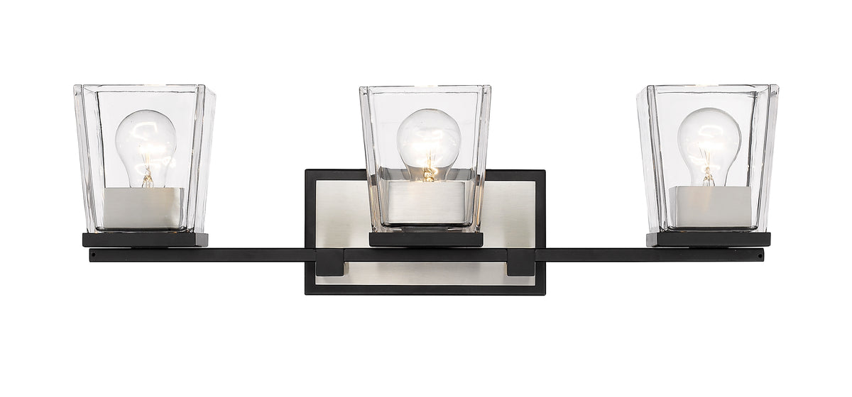 Luminaire de vanité Bleeker Street Noir mat + Nickel brossé, 25" – vue 5